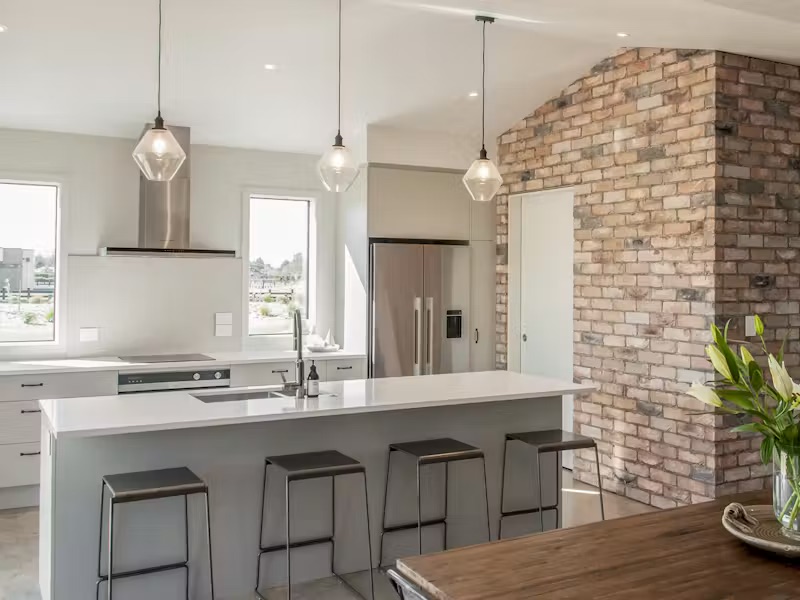 Scandi kitchen with timber accents